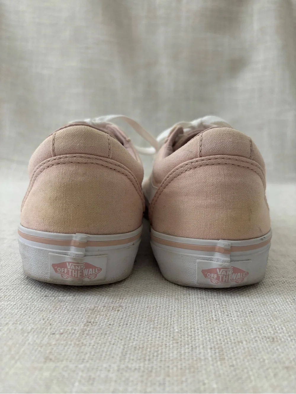 Vans Old Skool Low Top Canvas Sneakers Pink White 9